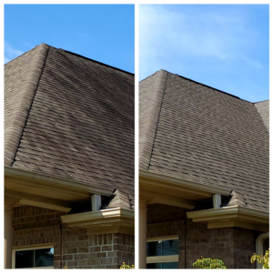 Before and After Picture of a Roof